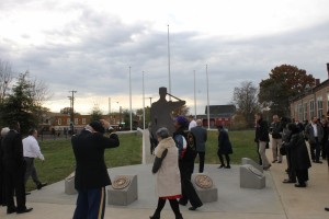 Memorial before Flags