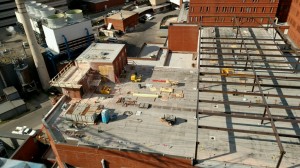 structural steel going up    